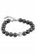 Black bracelet with silver ash element