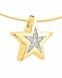Ash pendant 14k. yellow & white gold 'Star' (13 diamonds / 0.11 crt.)