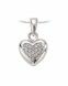 Ash pendant 925 silver 'Heart' (zirconia stones) medium
