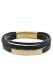 Leather bracelet black with bronze colored cremation ash holder