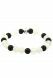 Chalcedony and black agate ashes-bracelet with silver ash element for woman
