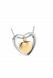 Stainless steel ash pendant 'Heart' with gold colored heart
