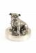 Pewter Bulldog cremation ashes urn