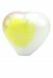 Heart shaped glass keepsake urn yellow-white