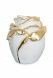 Rose cremation urn for ashes made of limewood - white with gold-colored accents