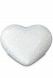Half-standing heart cremation urn for ashes with matte platinum-colored leaves