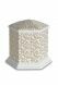 Porcelain cremation urn for ashes 'Esagono' | Pure Gold leaves