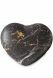 Half-standing heart cremation urn for ashes - Black with gold-colored veins - Love Collection