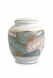Mini cremation urn for ashes of porcelain 'Classica' | Colored leaves with gold-colored edges