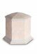 Mini cremation urn for ashes of porcelain 'Esagono' | Coral pink relief