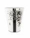 Ceramic cremation urn for ashes 'Autumn' with silver coloured maple leaves