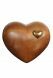 Heart cremation urn for ashes made of wood - dark stained with gold-colored heart