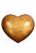 Heart cremation urn for ashes made of wood - Gold leaf