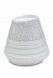 Porcelain urn for ashes 'Maya' | Matte platinum-colored leaves