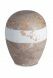 Porcelain urn for ashes 'Planet' - Brown and white marble motif