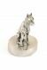 Pewter Danish Dog cremation ashes urn