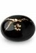 Black pet urn 'Kintsugi' with gold-colored paw