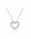 Silver heart pendant with zirconia