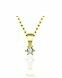 Memorial pendant with zirconia| yellow gold plated silver
