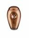 Brown crystal glass cremation urn with heart