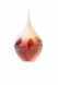 Frosted teardrop shaped glass mini urn 'Birds' in several colors