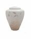 Glass cremation ashes urn 'Leaves' white