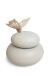 Natural colored handmade cremation urn with wooden butterfly