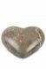 Semi-standing heart urn for ashes - brown with gold nuances