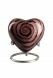 Heart shaped mini urn 'Elegance' with droplets (stand included)