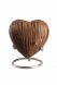 Heart shaped mini urn 'Elegance' wood look (stand included)