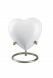 Heart shaped mini urn 'Elegance' matte white (stand included)