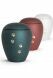 Pet urn with four pawprints in several colors and sizes
