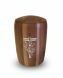 Nut wood urn 'Flower and cross'