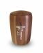 Nut wood urn 'Rose and cross'