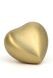 Gold colored brass keepsake urn 'Satin heart'