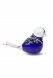 Crystal glass mini urn 'Bird' blue
