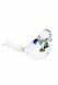Crystal glass mini urn 'Bird' white