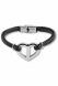 Braided cremation ashes holder leather bracelet 'Heart'