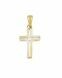 14 carat bicolor gold cross shaped memorial pendant with zirconia