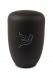 Black metal cremation urn for ashes – Line with dove