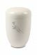 Metal cremation urn for ashes white - Line hand with butterfly