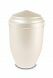 Metal cremation ash urn cream white and mother of pearl wit gold colored strap
