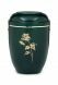 Green cremation urn made from steel 'Rose'