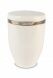Cream white metal urn 'Diamond' with strap