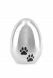 Silver colored micro keepsake ashes urn 'Pawprints'