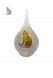 Frosted teardrop shaped glass cat urn in several colors