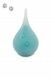 Frosted teardrop shaped glass pet urn with pawprints in several colors