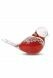 Crystal glass mini urn 'Bird' red