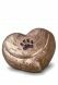 Heart shaped pet urn with pawprint
