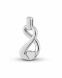 Ashes pendant with zirconia stones 'Heart'
